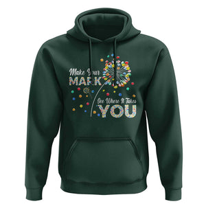 International Dot Day Hoodie Make Your Mark See Where It Takes Dandelion Dot TS11 Dark Forest Green Print Your Wear