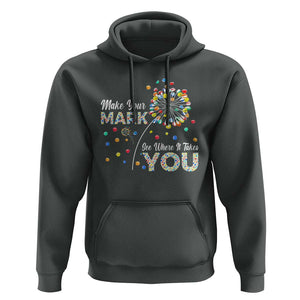 International Dot Day Hoodie Make Your Mark See Where It Takes Dandelion Dot TS11 Dark Heather Print Your Wear
