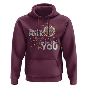 International Dot Day Hoodie Make Your Mark See Where It Takes Dandelion Dot TS11 Maroon Print Your Wear