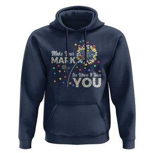 International Dot Day Hoodie Make Your Mark See Where It Takes Dandelion Dot TS11 Navy Print Your Wear
