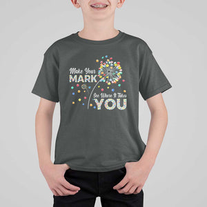 International Dot Day T Shirt For Kid Make Your Mark See Where It Takes Dandelion Dot TS11 Dark Heather Print Your Wear