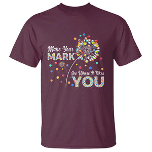 International Dot Day T Shirt Make Your Mark See Where It Takes Dandelion Dot TS11 Maroon Print Your Wear