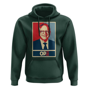 Harris Walz 2024 Hoodie Ope Tim Presidential Election Portrait TS11 Dark Forest Green Print Your Wear