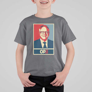 Harris Walz 2024 T Shirt For Kid Ope Tim Presidential Election Portrait TS11 Charcoal Print Your Wear