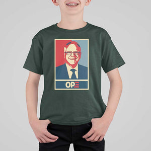 Harris Walz 2024 T Shirt For Kid Ope Tim Presidential Election Portrait TS11 Dark Forest Green Print Your Wear