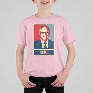 Harris Walz 2024 T Shirt For Kid Ope Tim Presidential Election Portrait TS11 Light Pink Print Your Wear