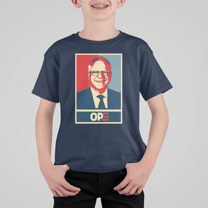 Harris Walz 2024 T Shirt For Kid Ope Tim Presidential Election Portrait TS11 Navy Print Your Wear
