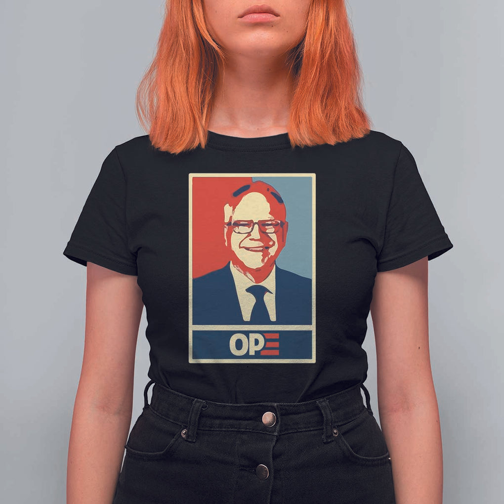Harris Walz 2024 T Shirt For Women Ope Tim Presidential Election Portrait TS11 Black Print Your Wear