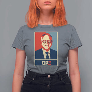 Harris Walz 2024 T Shirt For Women Ope Tim Presidential Election Portrait TS11 Charcoal Print Your Wear