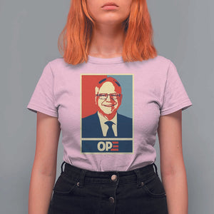 Harris Walz 2024 T Shirt For Women Ope Tim Presidential Election Portrait TS11 Light Pink Print Your Wear