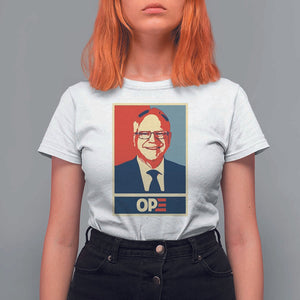 Harris Walz 2024 T Shirt For Women Ope Tim Presidential Election Portrait TS11 White Print Your Wear