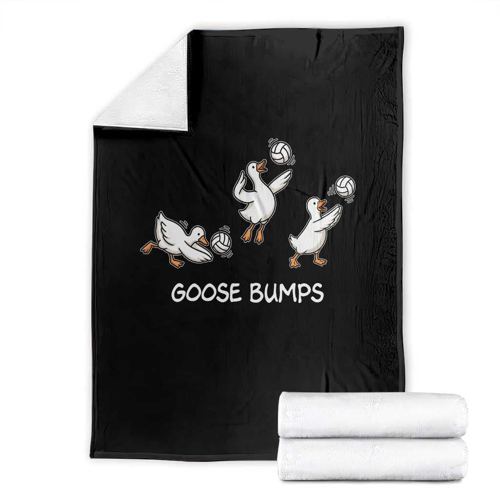 Goose Bumps Funny Volleyball Throw Blanket Goose Sports Humor TS11 Black Print Your Wear