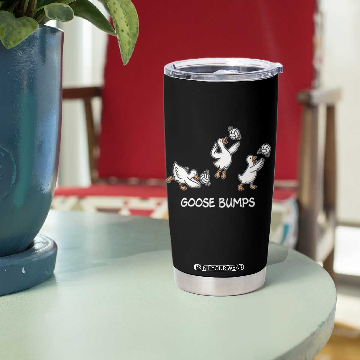 Goose Bumps Funny Volleyball Tumbler Cup Goose Sports Humor