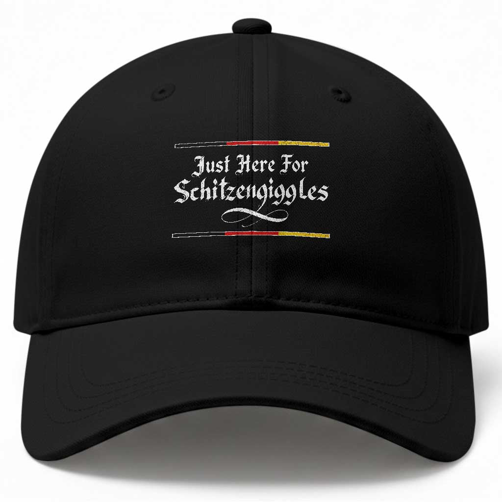 Just Here For Schitzengiggles Funny Oktoberfest Baseball Cap German Beer Festival Humor