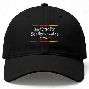 Just Here For Schitzengiggles Funny Oktoberfest Baseball Cap German Beer Festival Humor