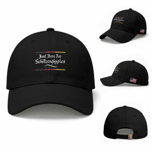 Just Here For Schitzengiggles Funny Oktoberfest Baseball Cap German Beer Festival Humor