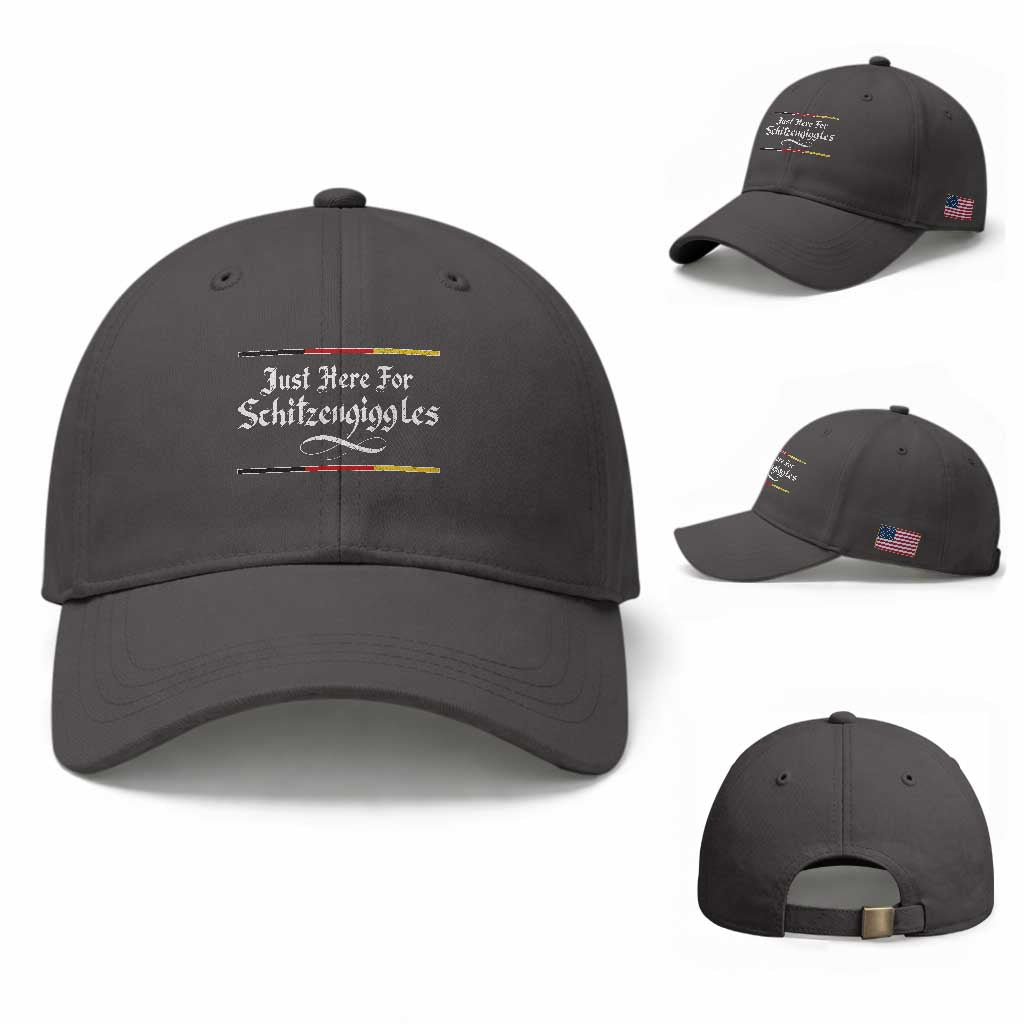 Just Here For Schitzengiggles Funny Oktoberfest Baseball Cap German Beer Festival Humor