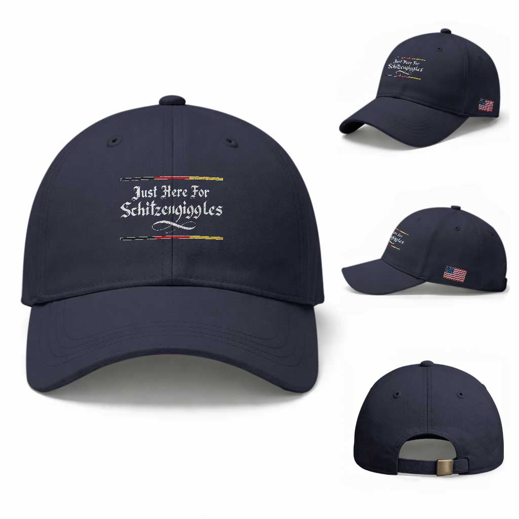 Just Here For Schitzengiggles Funny Oktoberfest Baseball Cap German Beer Festival Humor