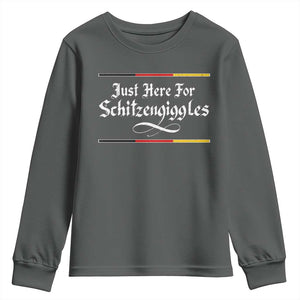 Just Here For Schitzengiggles Funny Oktoberfest Youth Sweatshirt German Beer Festival Humor