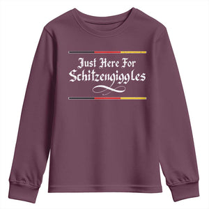 Just Here For Schitzengiggles Funny Oktoberfest Youth Sweatshirt German Beer Festival Humor
