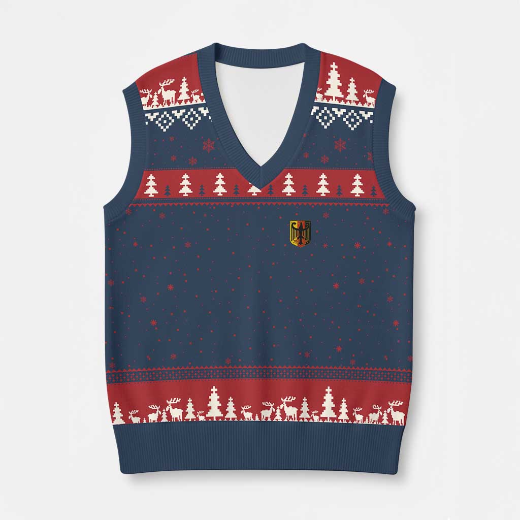 Deutschland German Pride Bundesadler Coat of Arms Crest V-Neck Knit Sweater Vest