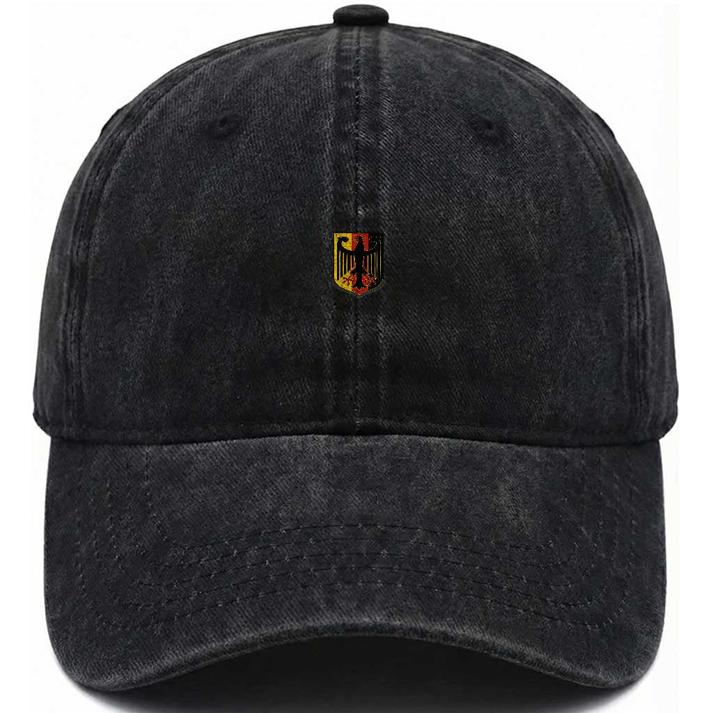 Deutschland German Pride Bundesadler Coat of Arms Crest Washed Cotton Baseball Cap