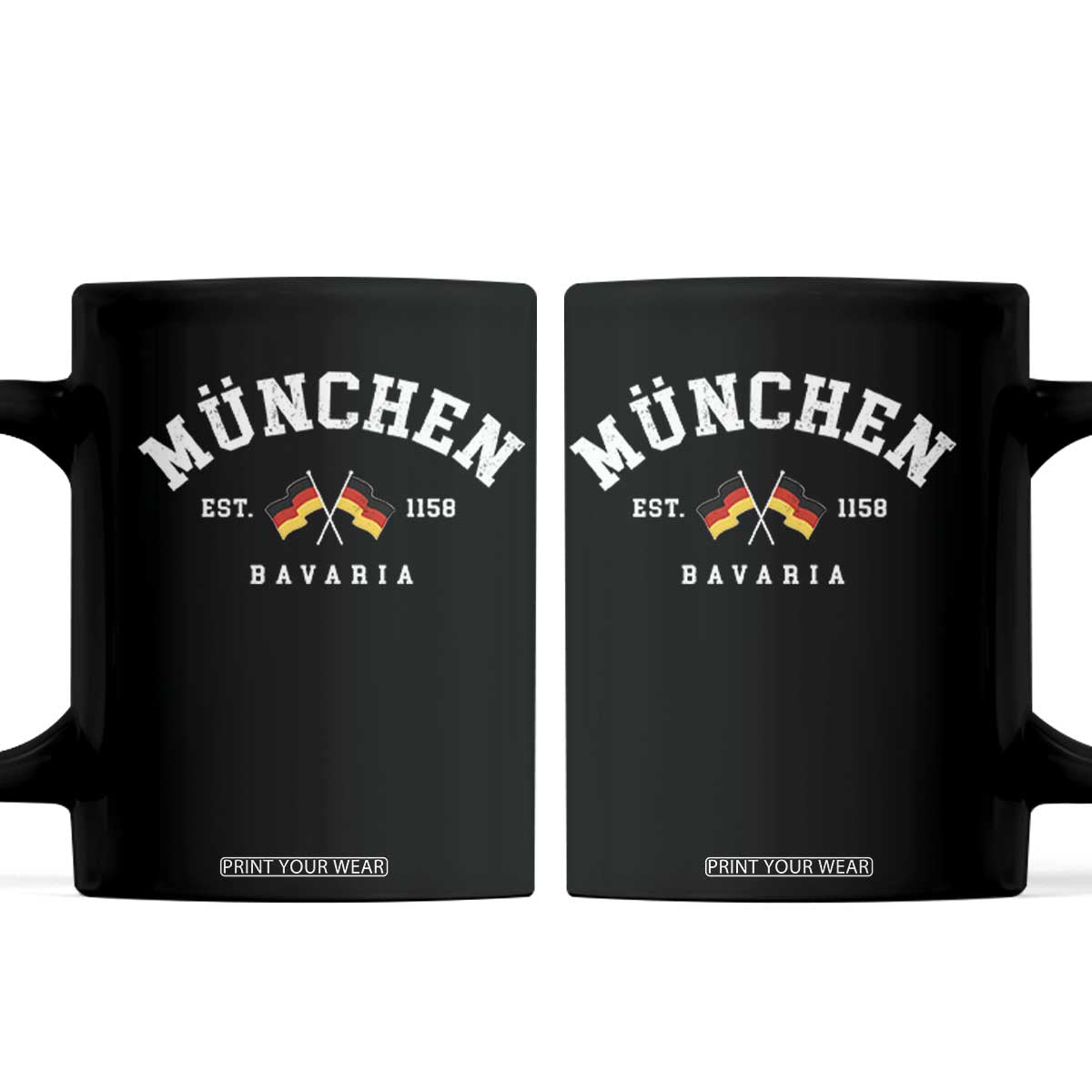 Munich City Bavaria Germany Est 1158 Coffee Mug Vintage German Flag