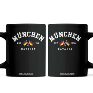 Munich City Bavaria Germany Est 1158 Coffee Mug Vintage German Flag