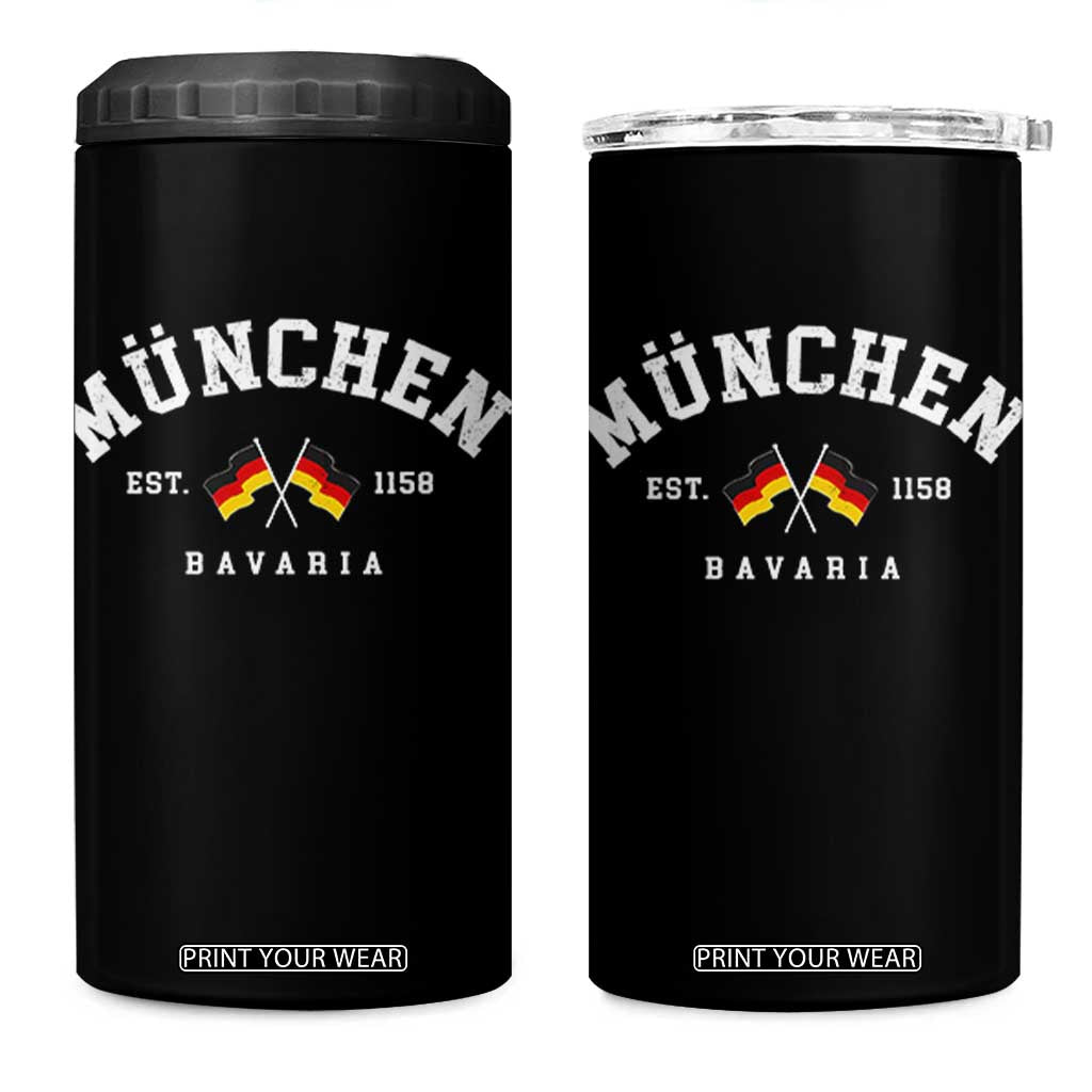 Munich City Bavaria Germany Est 1158 4 in 1 Can Cooler Tumbler Vintage German Flag