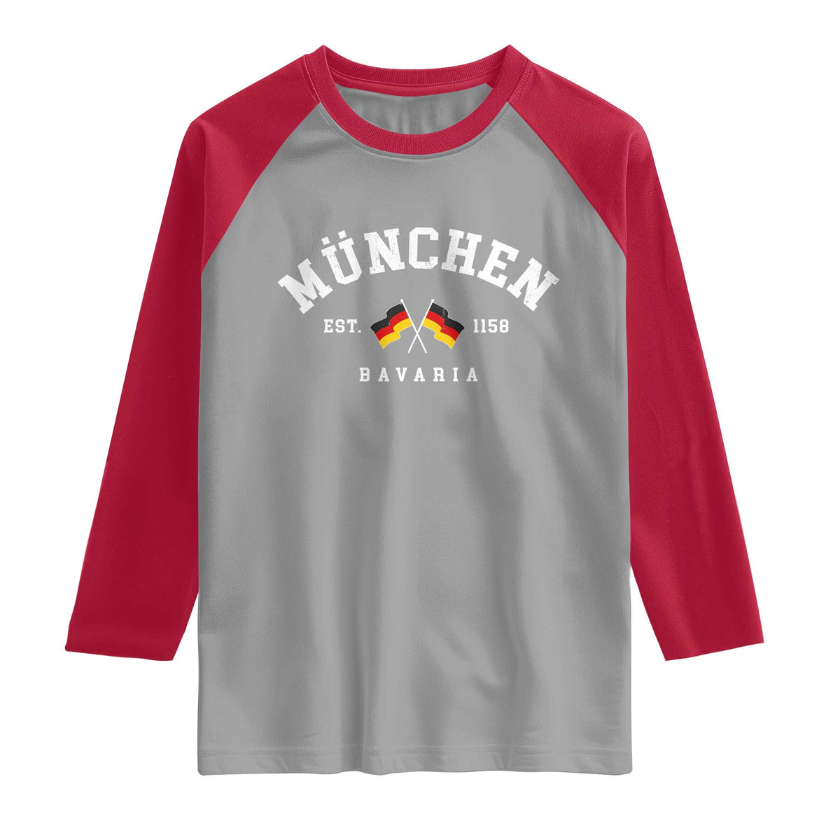 Munich City Bavaria Germany Est 1158 Raglan Shirt Vintage German Flag