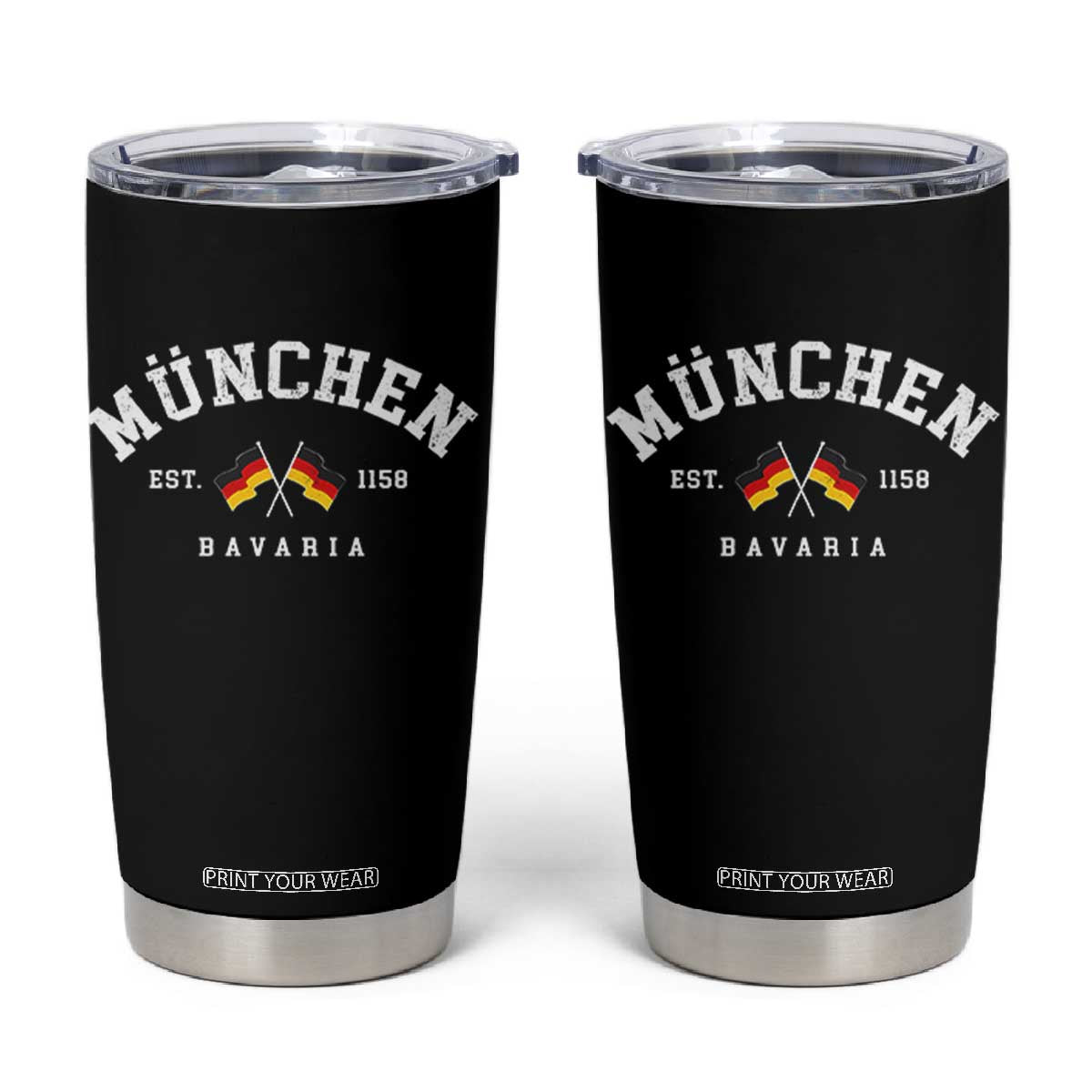 Munich City Bavaria Germany Est 1158 Tumbler Cup Vintage German Flag