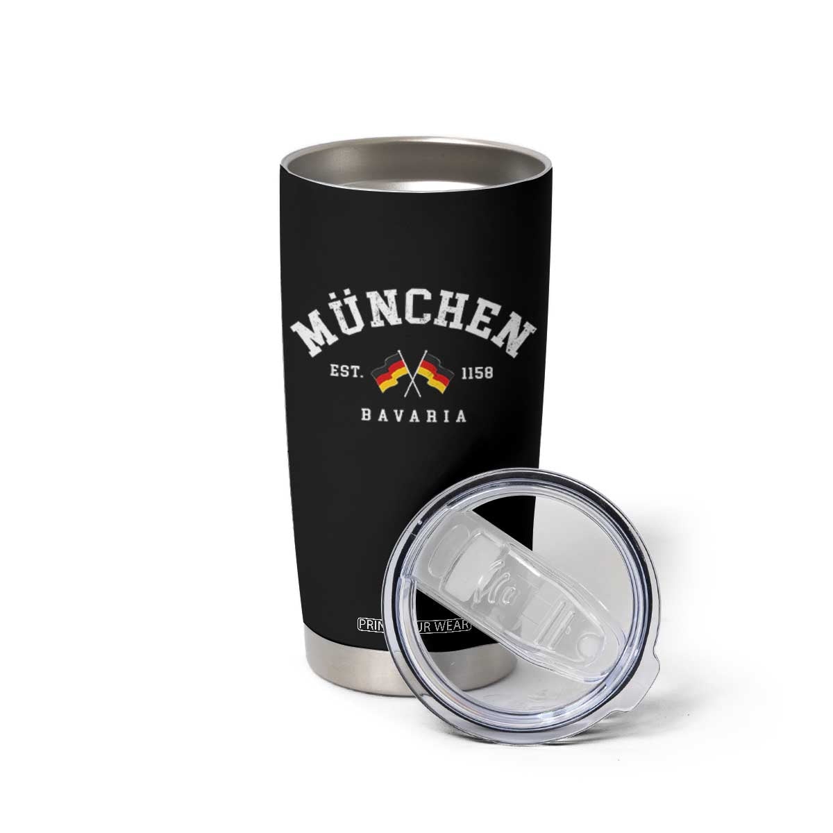 Munich City Bavaria Germany Est 1158 Tumbler Cup Vintage German Flag