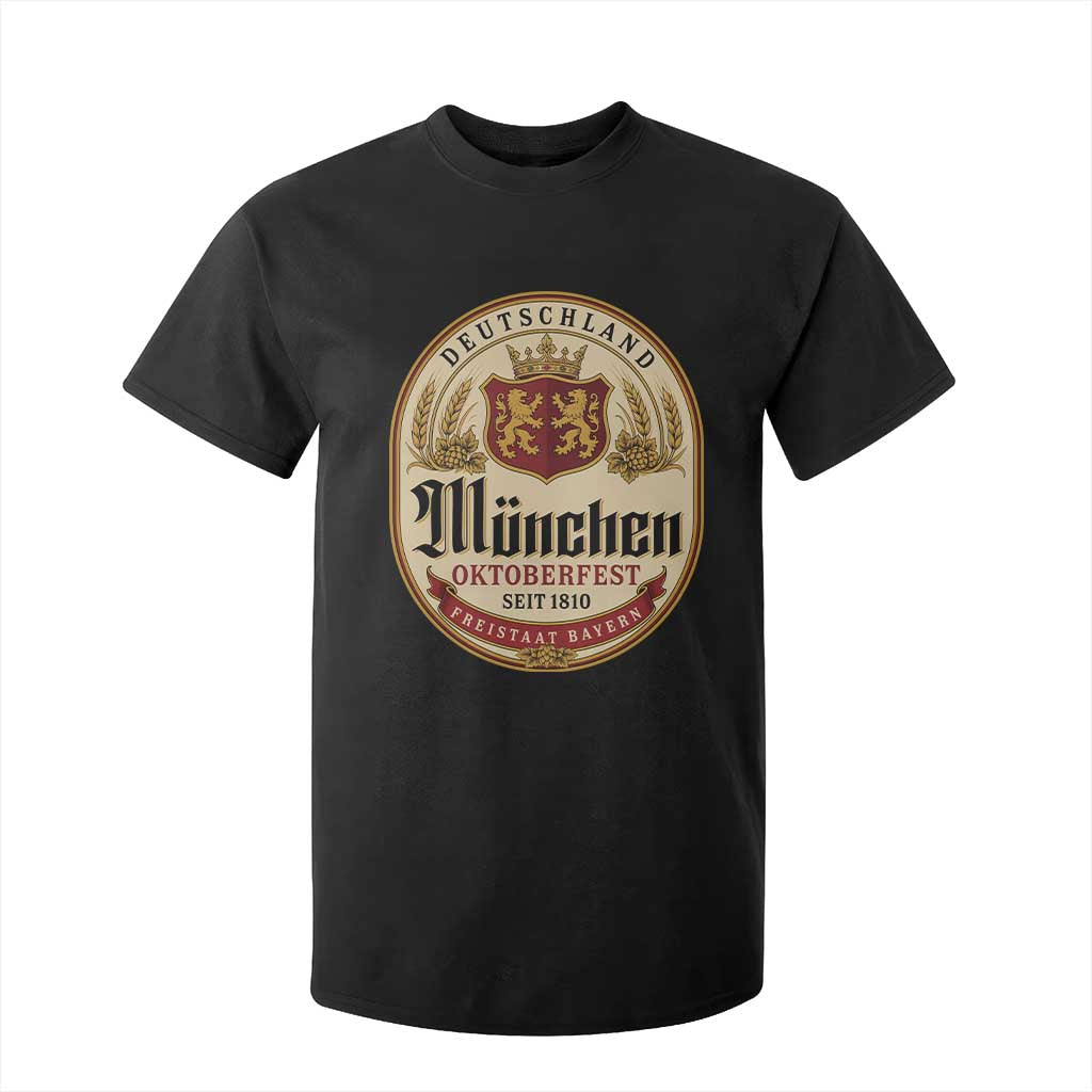 Oktoberfest Munchen Seit 1810 T Shirt For Kid Deutschland German Beer Label Bavarian Lion Shield