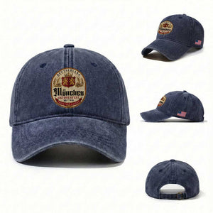 Oktoberfest Munchen Seit 1810 Washed Cotton Baseball Cap Deutschland German Beer Label Bavarian Lion Shield