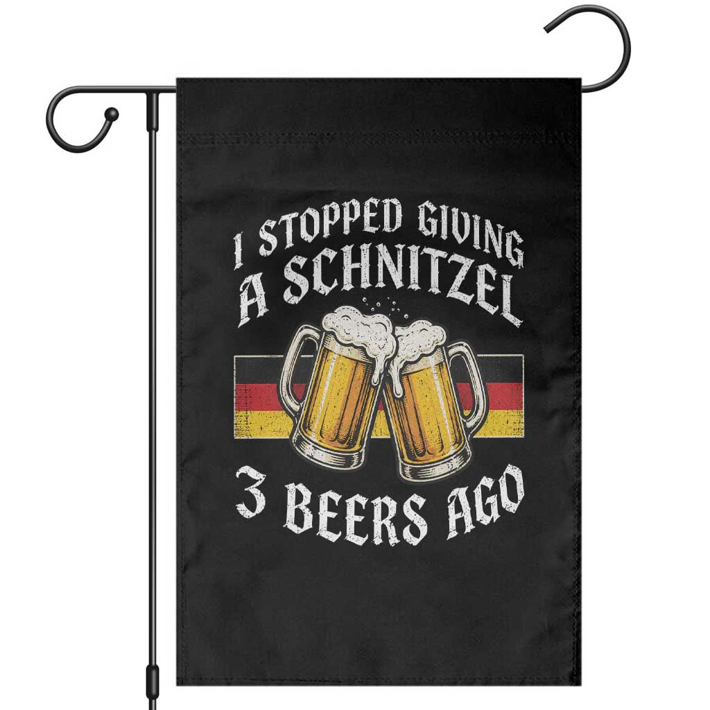 Funny Oktoberfest Beer Drinking Garden Flag I Stopped Giving A Schnitzel 3 Beers Ago