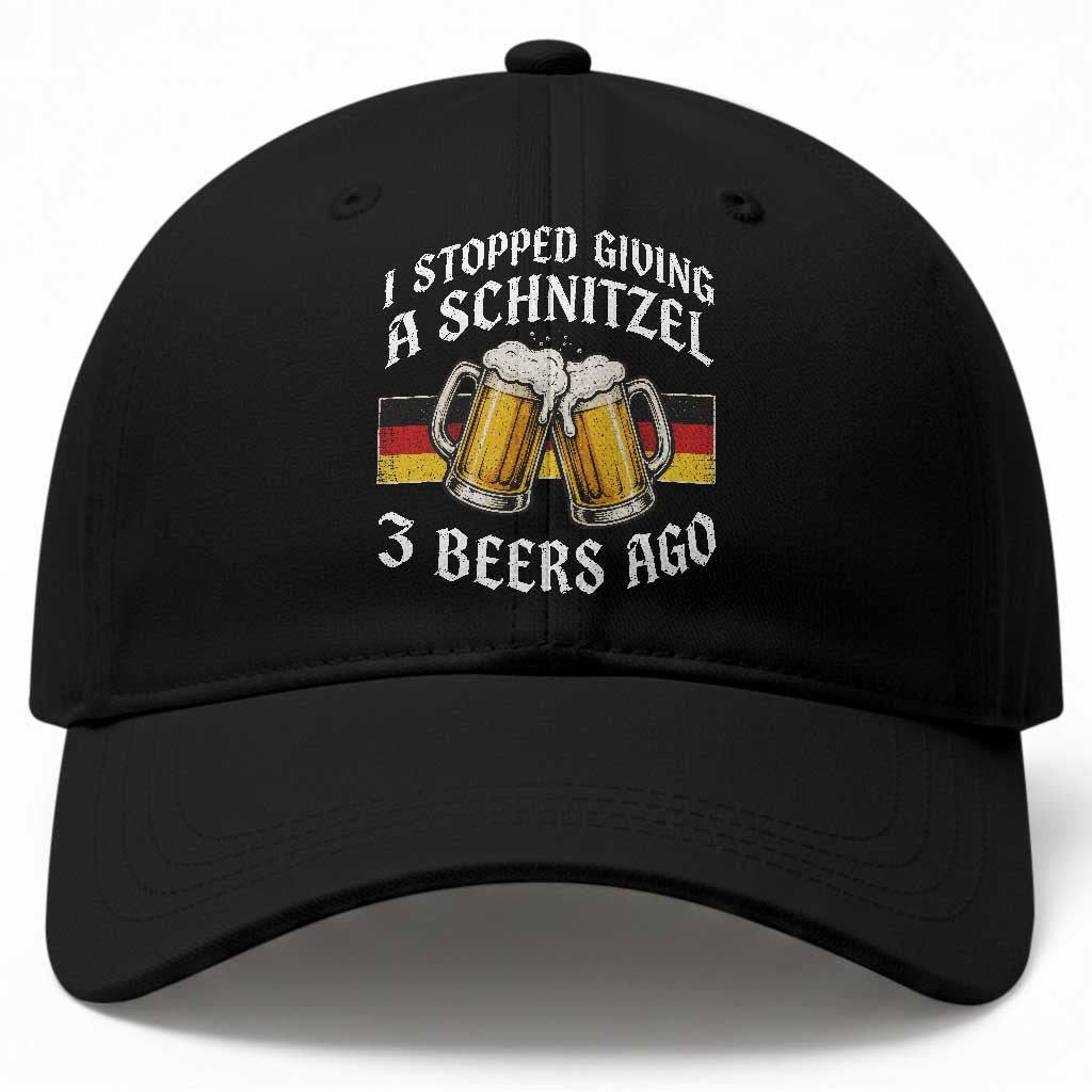 Funny Oktoberfest Beer Drinking Baseball Cap I Stopped Giving A Schnitzel 3 Beers Ago