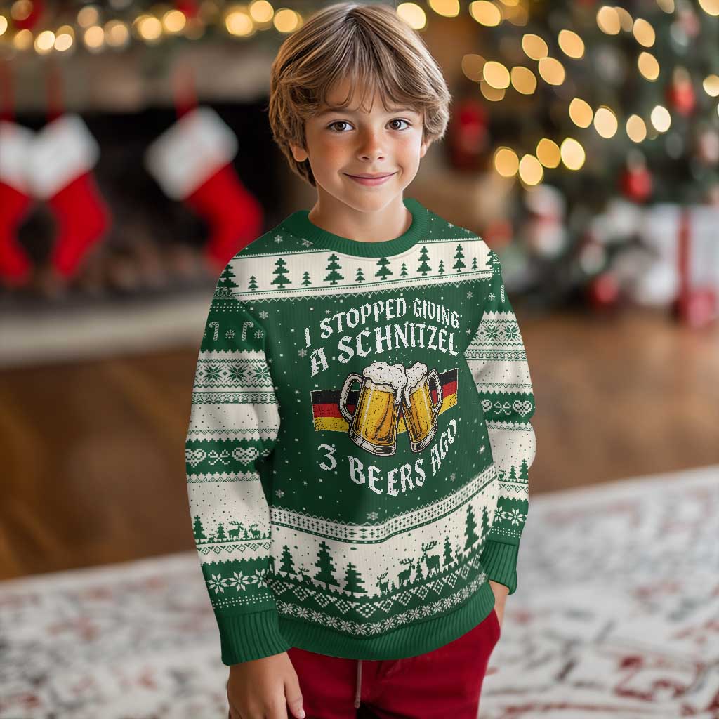 Funny Oktoberfest Beer Drinking Ugly Christmas Sweater I Stopped Giving A Schnitzel 3 Beers Ago