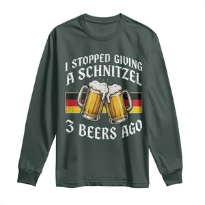 Funny Oktoberfest Beer Drinking Long Sleeve Shirt I Stopped Giving A Schnitzel 3 Beers Ago