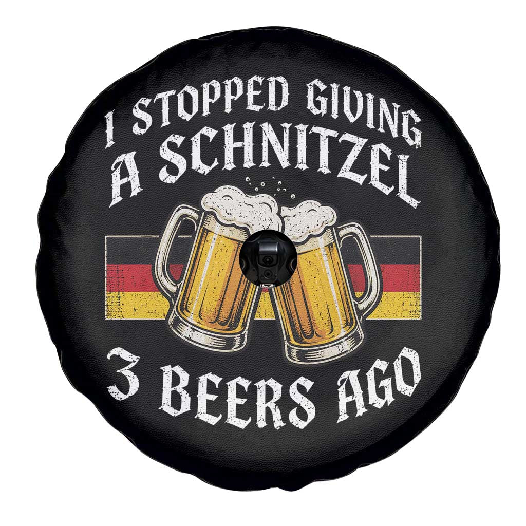 Funny Oktoberfest Beer Drinking Spare Tire Cover I Stopped Giving A Schnitzel 3 Beers Ago
