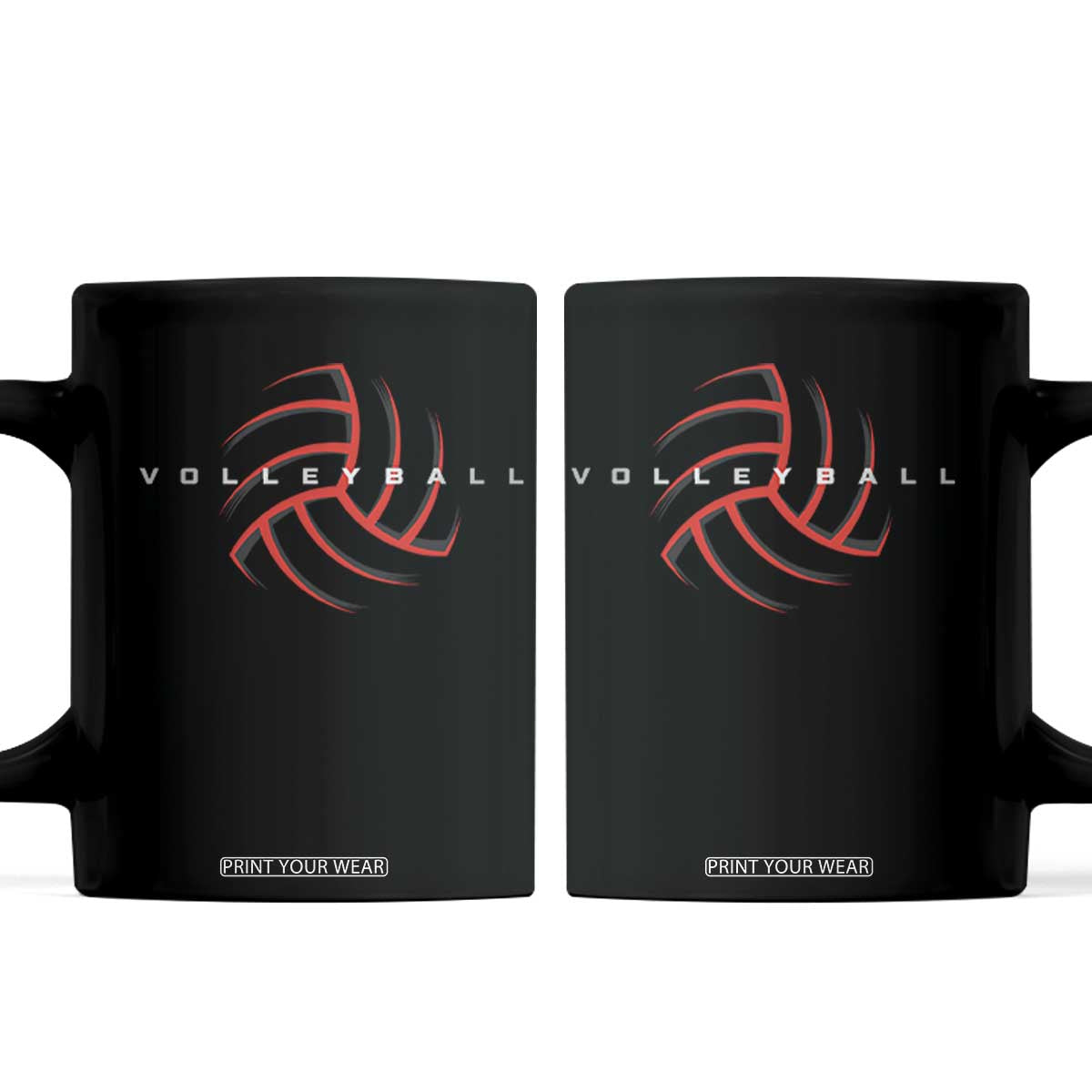 Plain Volleyball Seams Graphic Coffee Mug Volleyball Lover TS11 Black Print Your Wear