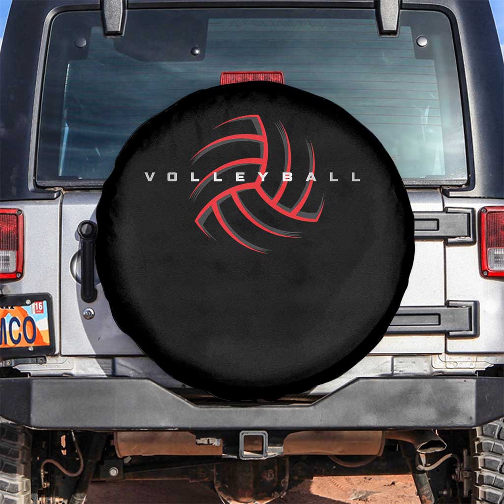 Plain Volleyball Seams Graphic Spare Tire Cover Volleyball Lover TS11 No hole Black Print Your Wear