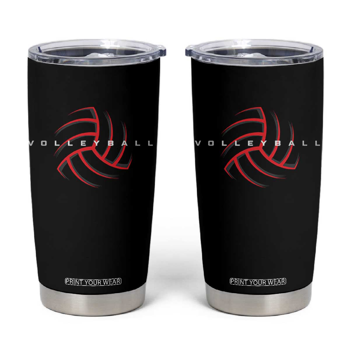 Plain Volleyball Seams Graphic Tumbler Cup Volleyball Lover TS11 Black Print Your Wear