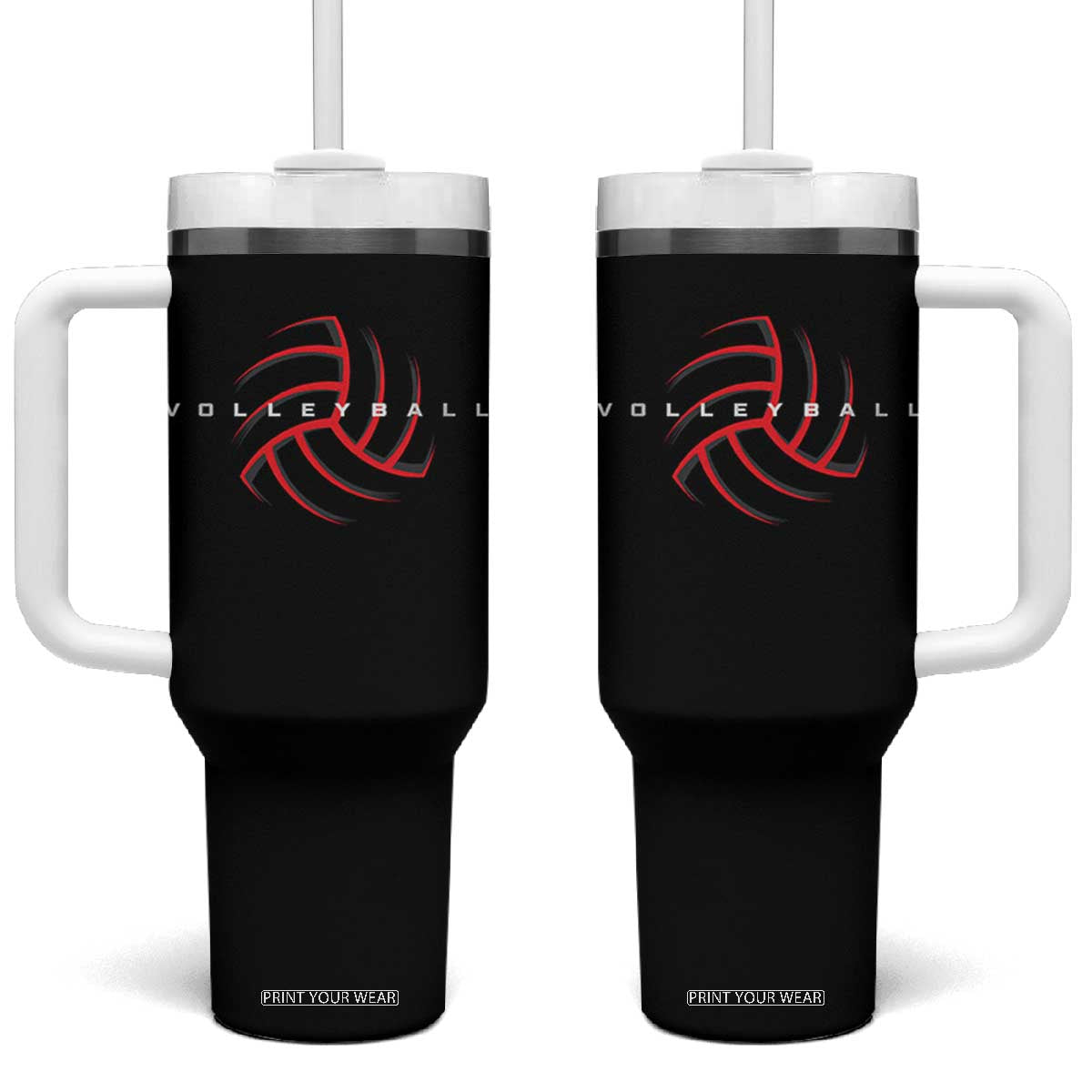 Plain Volleyball Seams Graphic Tumbler With Handle Volleyball Lover