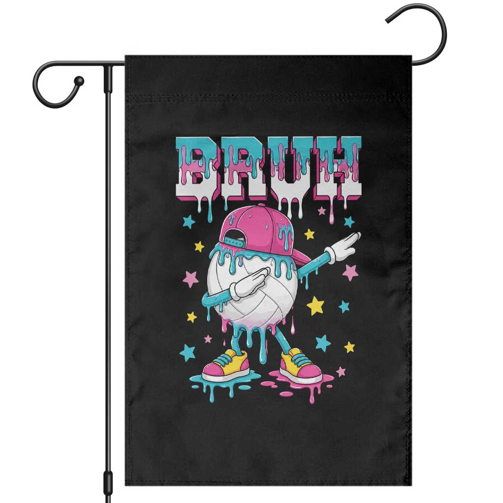 Volleyball Drip Bruh Meme Garden Flag Volleyball Baseball Ice Cream Dripping TS11 Black Print Your Wear