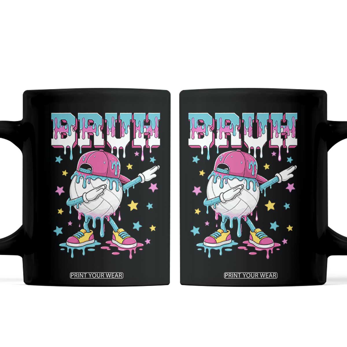 Volleyball Drip Bruh Meme Coffee Mug Volleyball Baseball Ice Cream Dripping