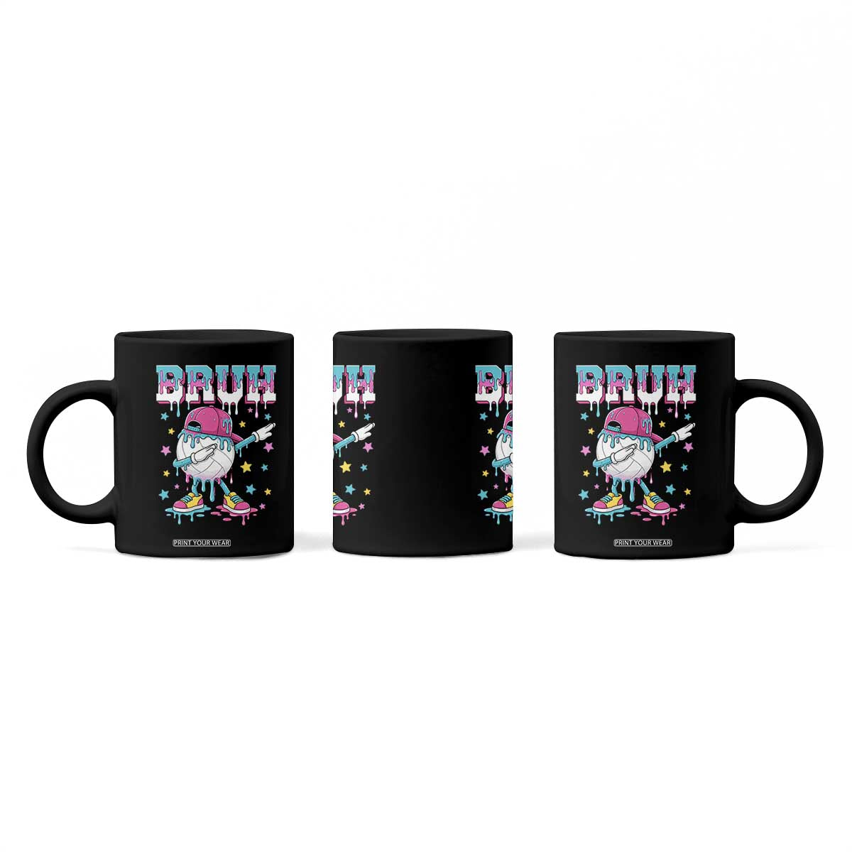 Volleyball Drip Bruh Meme Coffee Mug Volleyball Baseball Ice Cream Dripping