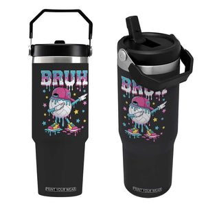 Volleyball Drip Bruh Meme Flip Straw Tumbler Volleyball Baseball Ice Cream Dripping