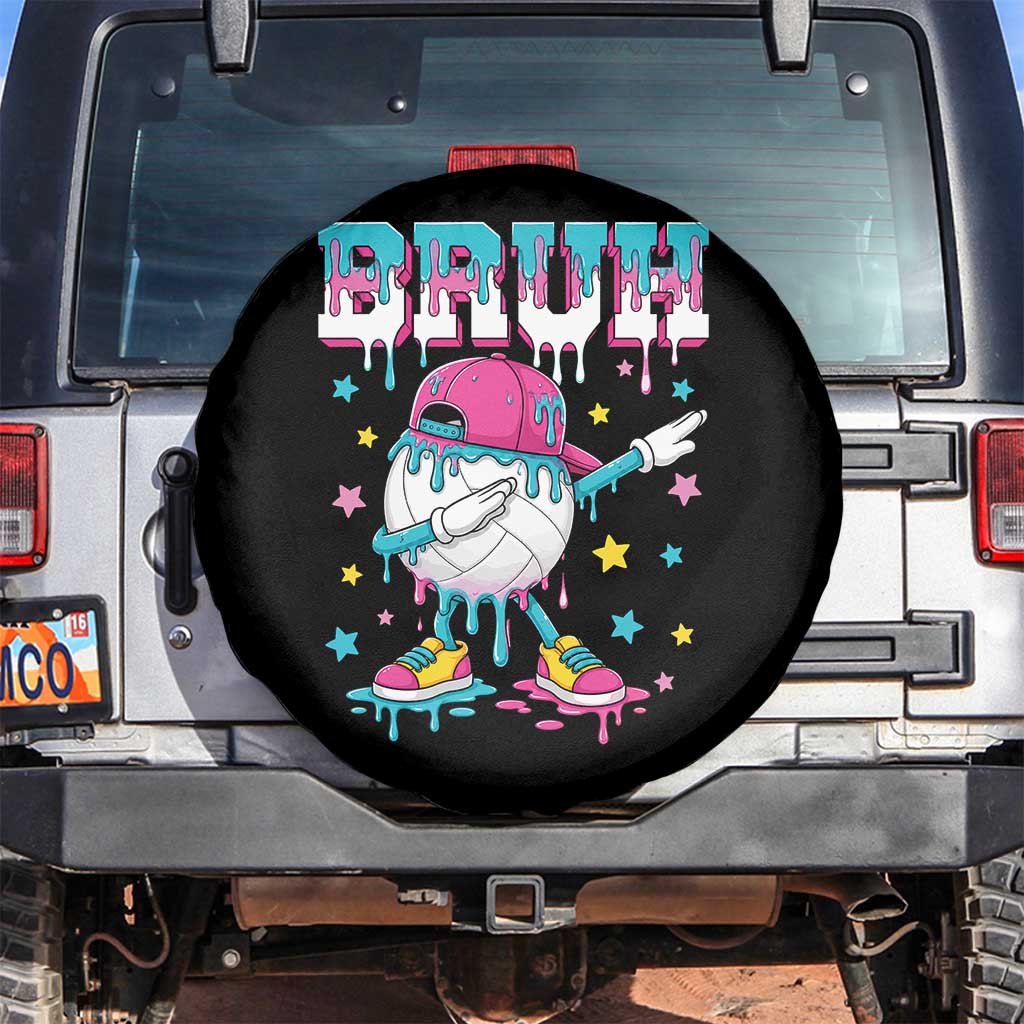 Volleyball Drip Bruh Meme Spare Tire Cover Volleyball Baseball Ice Cream Dripping TS11 No hole Black Print Your Wear