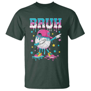 Volleyball Drip Bruh Meme T Shirt Volleyball Baseball Ice Cream Dripping TS11 Dark Forest Green Print Your Wear