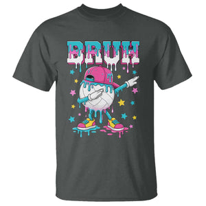 Volleyball Drip Bruh Meme T Shirt Volleyball Baseball Ice Cream Dripping TS11 Dark Heather Print Your Wear